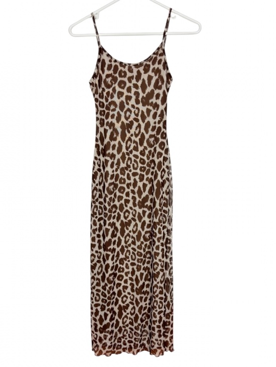 Dresses & Skirts - See You Monday Dress Size XS Leopard Print Mesh Overlay Maxi Open Back